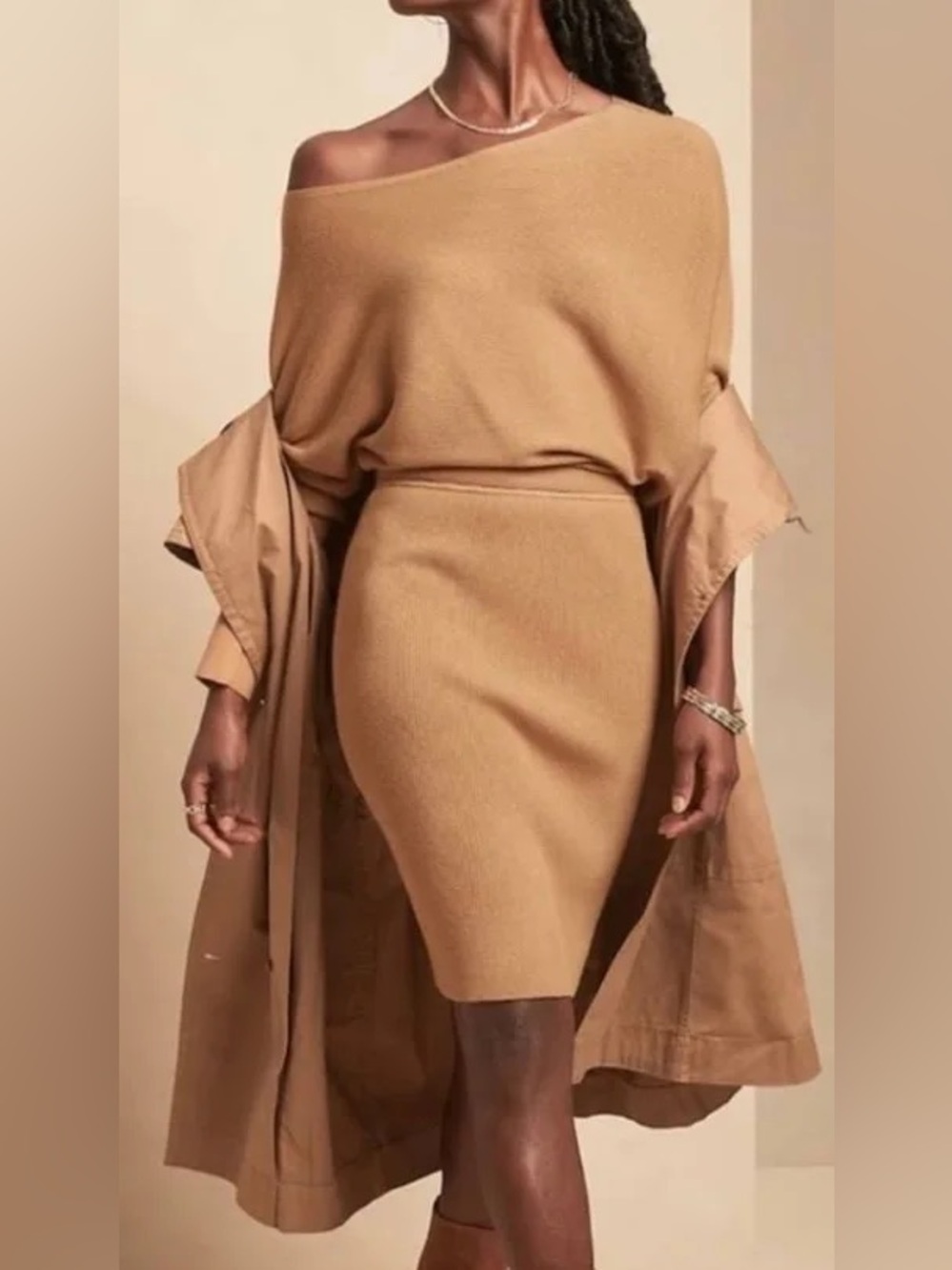 Banana Republic Lenzing Ecovero Serene Sweater Dress – Camel | Size Small Tall